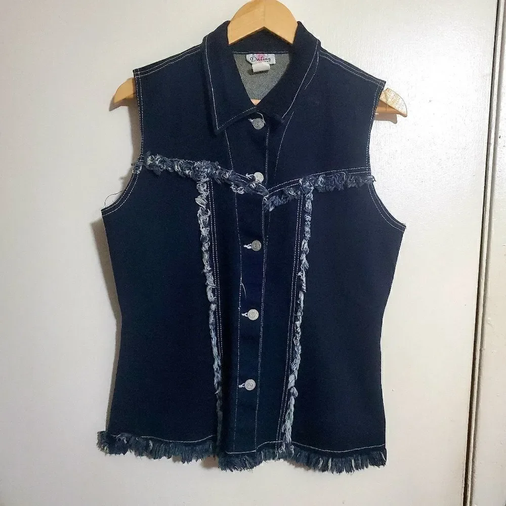 Dating U.S.A. Denim Western Vest Size Large